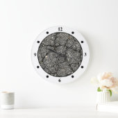 Pflasterzement aus schwarzem Asphalt Große Wanduhr (Zuhause)