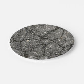 Pflasterzement aus schwarzem Asphalt Pappteller (Schrägansicht)