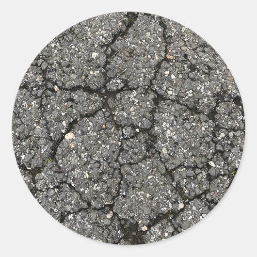 Pflasterzement aus schwarzem Asphalt Runder Aufkleber (Vorderseite)
