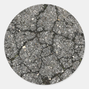 Pflasterzement aus schwarzem Asphalt Runder Aufkleber