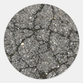 Pflasterzement aus schwarzem Asphalt Runder Aufkleber