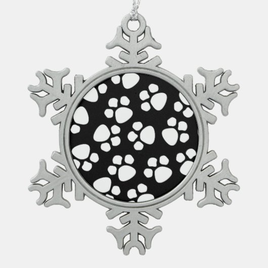 Pflasterzinnverzierung Schneeflocken Zinn-Ornament (Vorderseite)