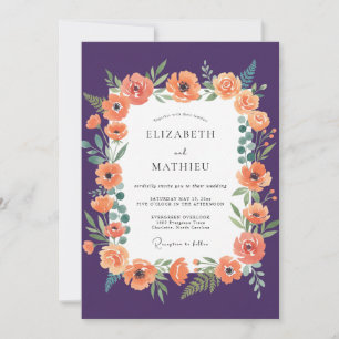 Pflaume Aprikose Mohn Hochzeit Einladung