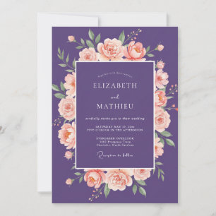 Pflaume Aprikose Rose Hochzeit Einladung