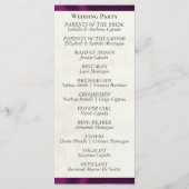 Pflaume Band Hochzeit Programm (Rückseite)
