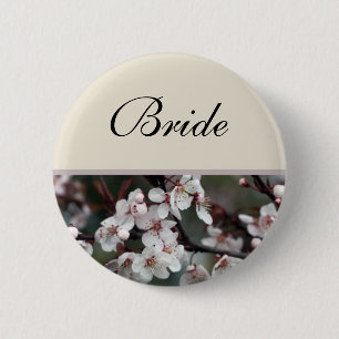 Pflaume-Blumen-Hochzeitsknopf Button