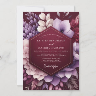 Pflaume Botanisch Moody Hochzeit Einladung
