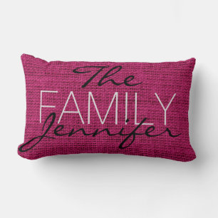 Pflaume Burlap Rustic Linse Monogram Lendenkissen