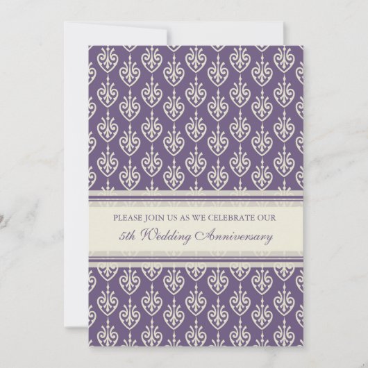 Pflaume Cream 5. Jahrestag der Party Einladung (Vorderseite)