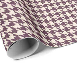 Pflaume & Creme-Hahnentritt-Muster | Elegant Klass Geschenkpapier