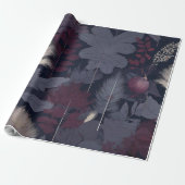 Pflaume Feige & Pampasgras Nahtloser Herbst Geschenkpapier (Ungerollt)
