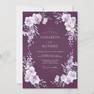 Pflaume Flieder Botanische Hochzeit Einladung