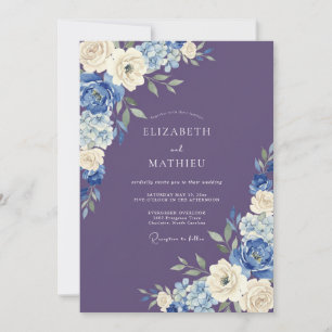 Pflaume Florale Malerische Fülle Hochzeit Einladung