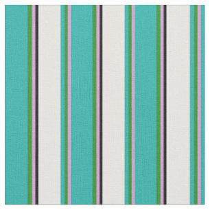 Pflaume, Forest Green, Light Sea Green, White & Bl Stoff