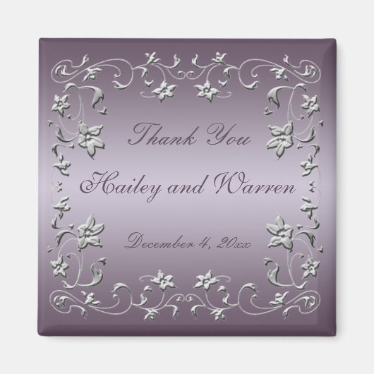 Pflaume-Gastgeschenk Hochzeit-Magnet Magnet (Vorne)