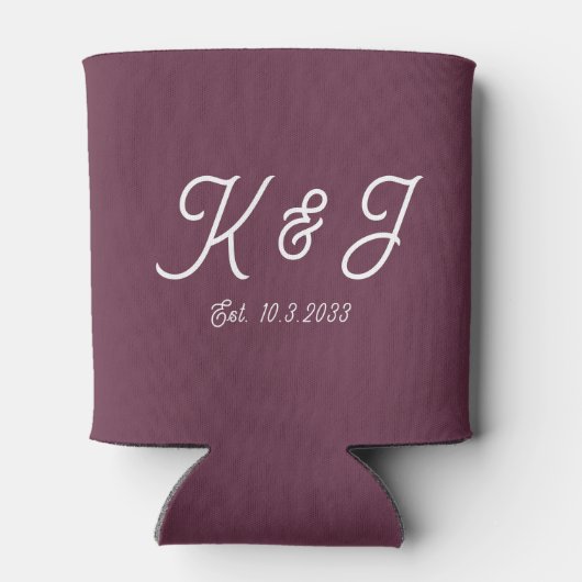 Pflaume Gastgeschenk Hochzeit Mit Monogramm Dose C Dosenkühler (Rückseite)