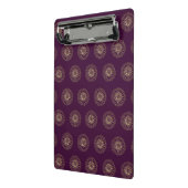 Pflaume | Goldene Zinnien-Blütenmedaillons Mini Klemmbrett (Gewinkelt2)