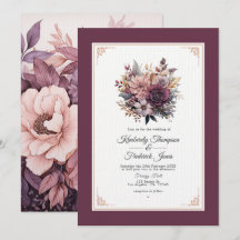 Pflaume, Grau, Kupfer und Dusty Rose Blumenhochzei