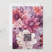 Pflaume, Grau, Kupfer und Dusty Rose Blumenhochzei Einladung (Rückseite)