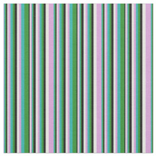 Pflaume, Light Sea Green, Forest Green, Black & Wh Stoff