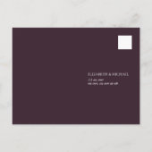 Pflaume Lila Blumenzange Rustikale Hochzeit RSVP Einladungspostkarte (Rückseite)