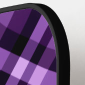 Pflaume Lila Kariertes Monogramm Pickleball-Paddel Pickleball Schläger (Linke Seite)