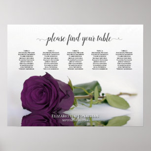 Pflaume Lila Rose 5 Tisch Hochzeit Sitzplan Poster