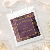 Pflaume Lila und Goldmarmor  Geschenktütchen (Ausgeschnitten)