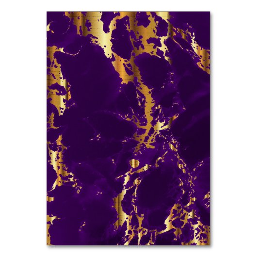 Pflaume Lila und Goldmarmor - Platzkarten Tischnummer (Rückseite)