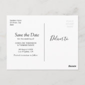 Pflaume lila und pfirsichblütenSave the Date Postkarte (Rückseite)