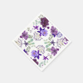 Pflaume Lila und violette Blume Elegante Feier Serviette (Ecke)