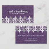 Pflaume Lila und Weiß Moderne Blume Visitenkarte (Vorne/Hinten)