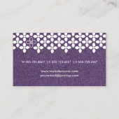 Pflaume Lila und Weiß Moderne Blume Visitenkarte (Rückseite)
