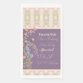 Pflaume mit Pastell Künstlerisch, floral Gemustert Serviette (Vorderseite)