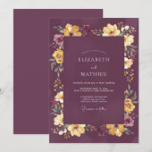 Pflaume Moody Ernte Hochzeit Einladung (Vorne/Hinten)