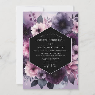 Pflaume Nocturnal Hochzeit Einladung