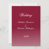 Pflaume Noir Abend- oder Nacht- Hochzeit klassisch Einladung (Vorderseite)
