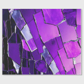 Pflaume Noir Glitch Glam Metallic Textur Geschenkpapier (Flach)
