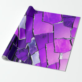 Pflaume Noir Glitch Glam Metallic Textur Geschenkpapier
