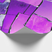 Pflaume Noir Glitch Glam Metallic Textur Geschenkpapier (Ecke)