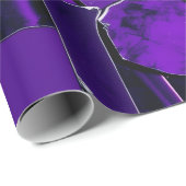 Pflaume Noir Glitch Glam Metallic Textur Geschenkpapier (Rolleneckpunkt)