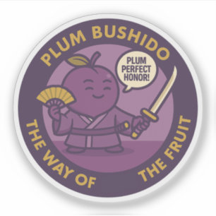 Pflaume Perfekter Ehren-Samurai-Frucht  Aufkleber