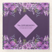 Pflaume Perfektion: Gartengarten Glamour Glasuntersetzer (Vorderseite)