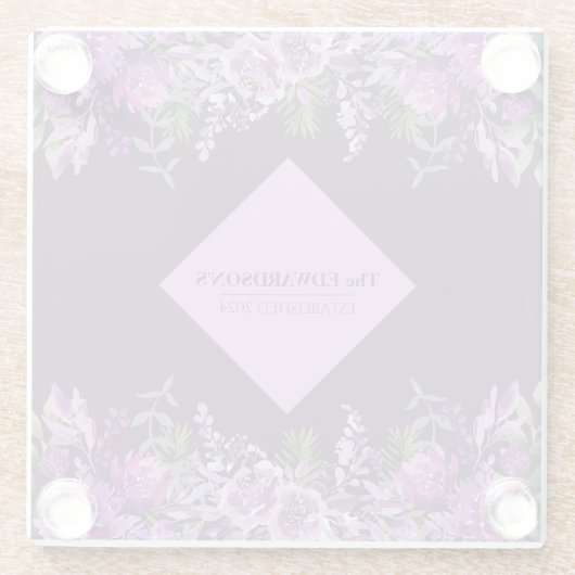 Pflaume Perfektion: Gartengarten Glamour Glasuntersetzer (Rückseite)