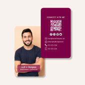 Pflaume QR-Code Foto Connect Modern Minimal Visitenkarte
