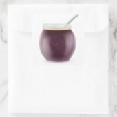 Pflaume Quadratischer Aufkleber (Tasche)