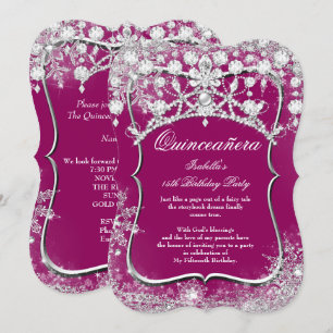 Pflaume Quinceanera 15. Winterwunderland Einladung