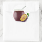 Pflaume Runder Aufkleber (Tasche)