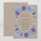 Pflaume Rustikale Landhochzeit Einladung (Vorne/Hinten)