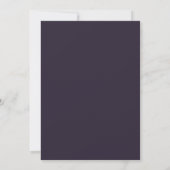 Pflaume Saphir Blatt Hochzeit Einladung (Rückseite)